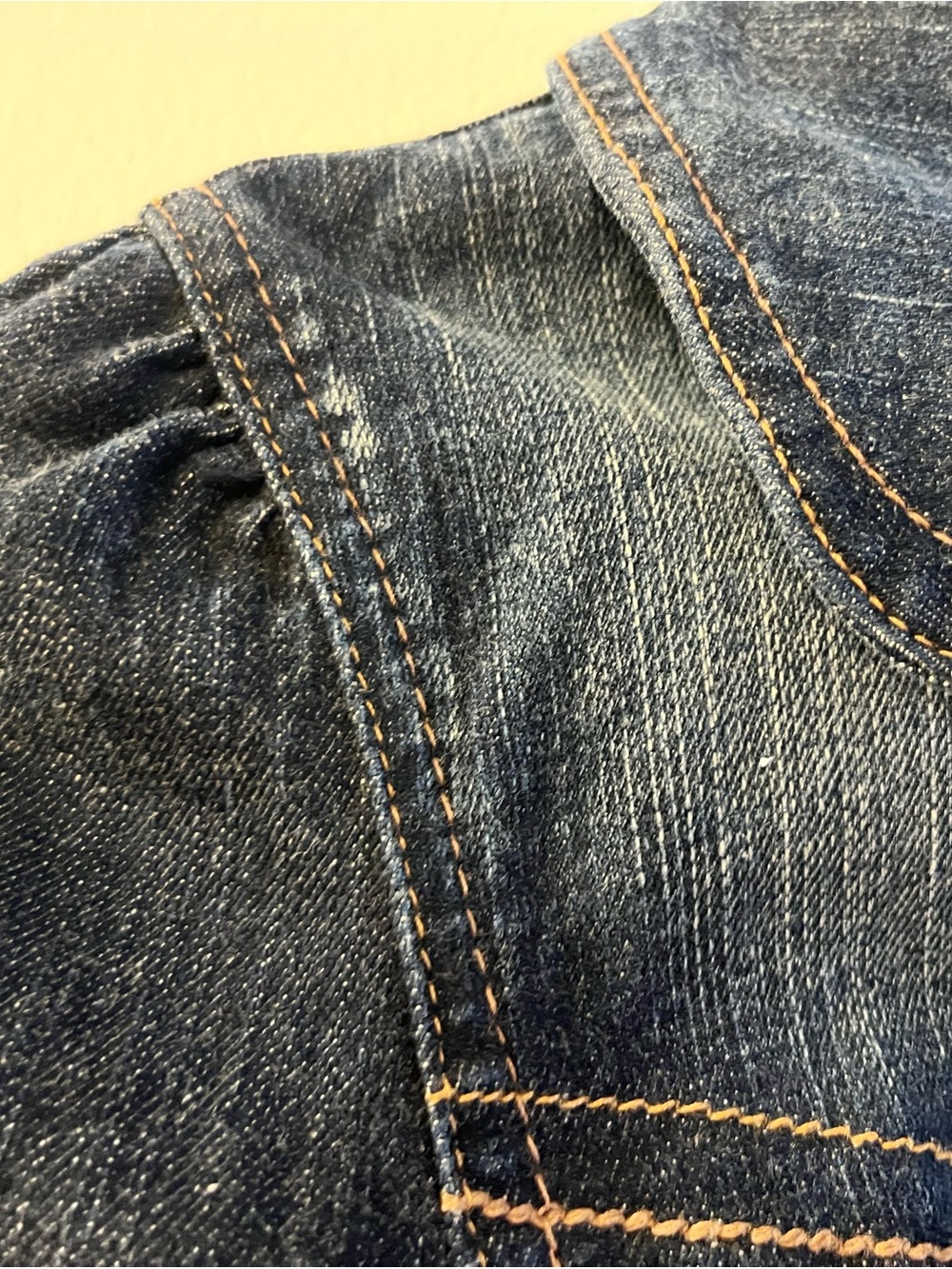 Guess Dark Blue Denim Fitted Peplum Jacket - Picture 4 of 5